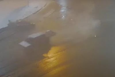 Опубликовано видео момента аварии на Московском шоссе в Рязани